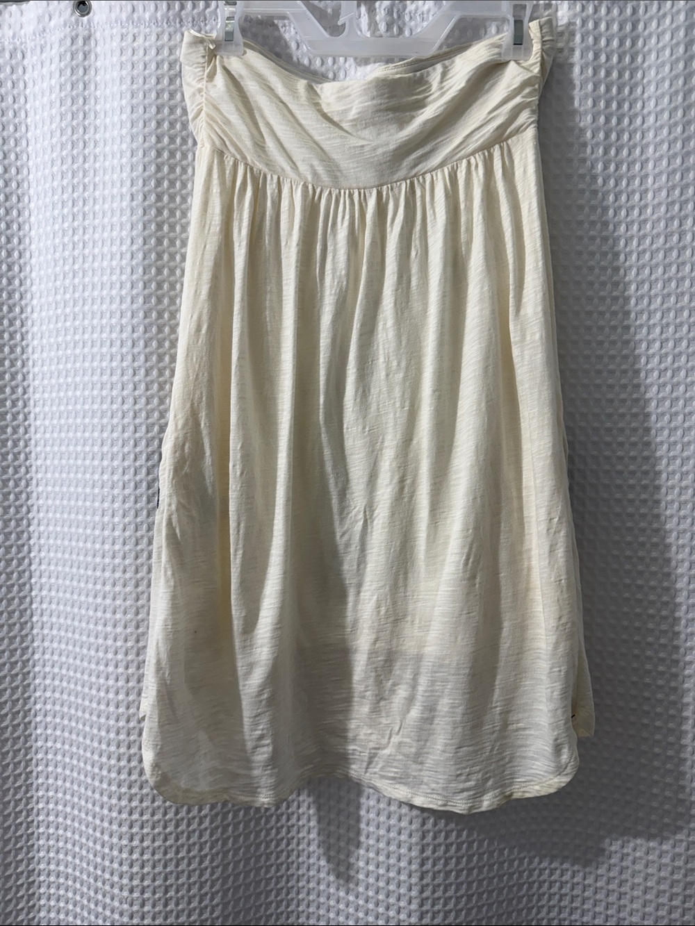 Express Women’s Strapless Ivory Boho Dress With Black Embroidered Size Small - Picture 5 of 8